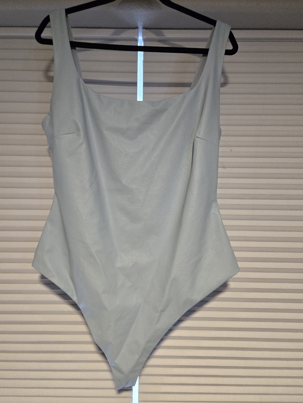 NEW Naked Wardrobe Faux Leather Light Blue Bodysuit
